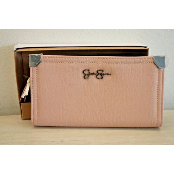 Jessica Simpson 13JSAMDJS Women's Powder Blush Pink Frankie Zip Around Wallet - Picture 1 of 8